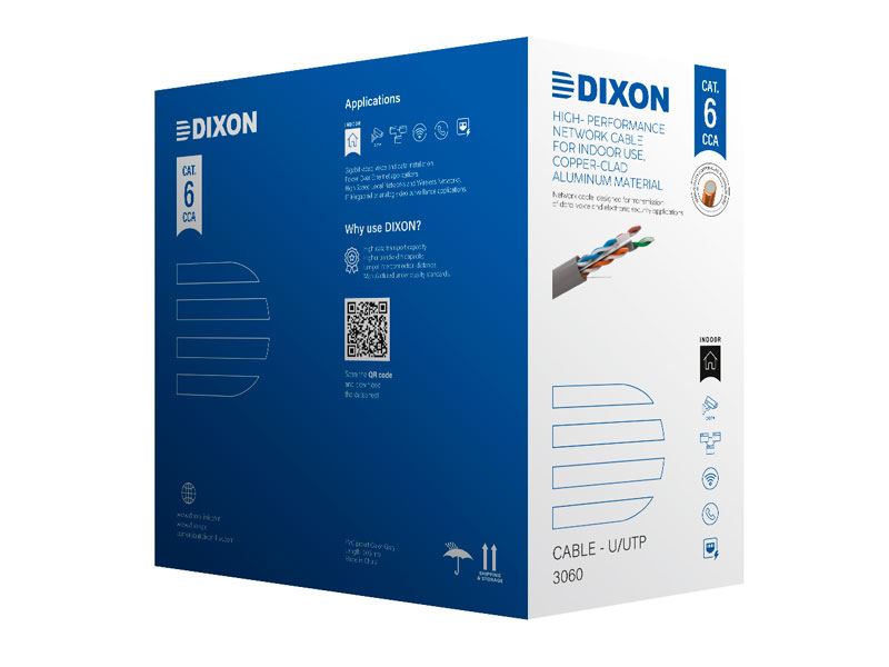 CABLE UTP DIXON CAT.6 CCA 4PX23AWG 305M 3060LSZ